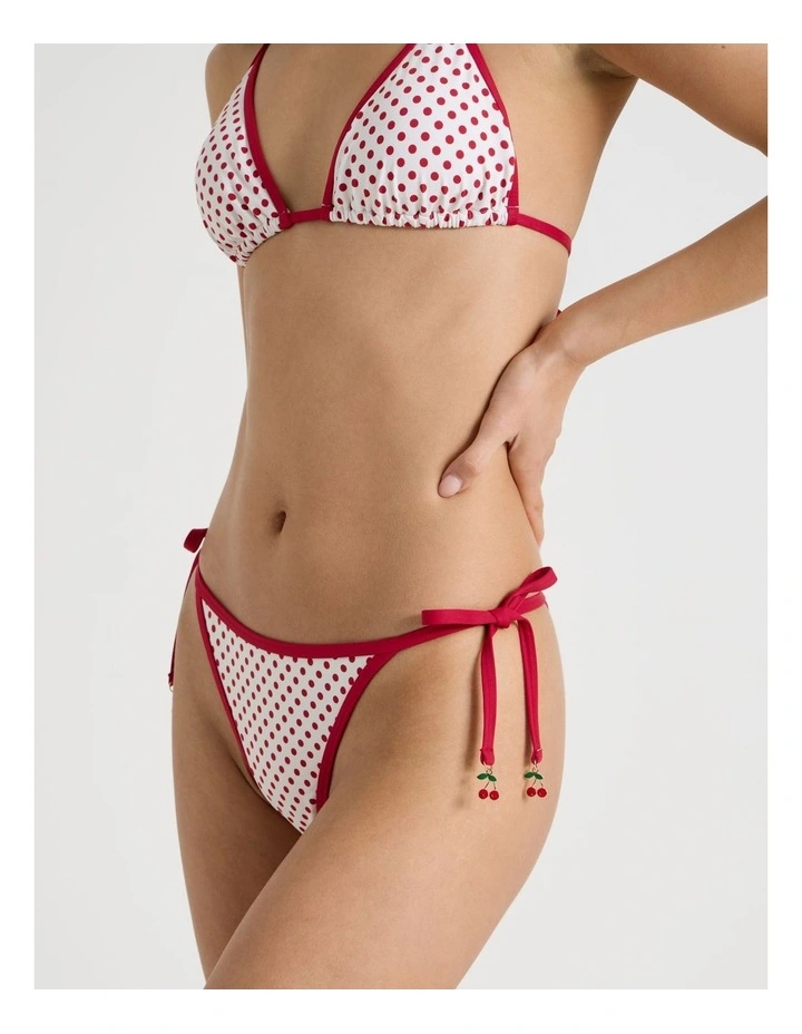 Kaia Contrast Swim Bottom in Chilli Red Spot image 2