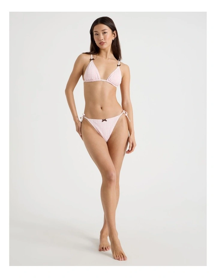 Kaia Swim Bottom in Baby Pink Check image 1