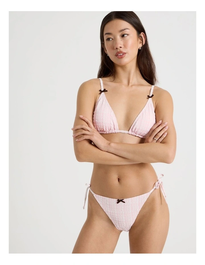 Kaia Swim Bottom in Baby Pink Check image 2