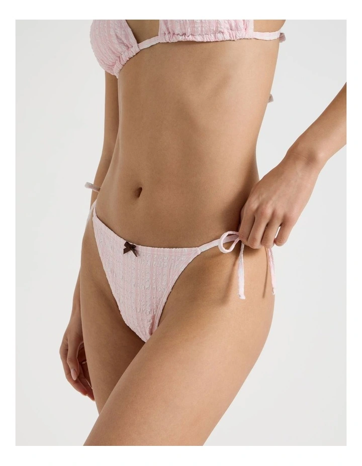 Kaia Swim Bottom in Baby Pink Check image 3