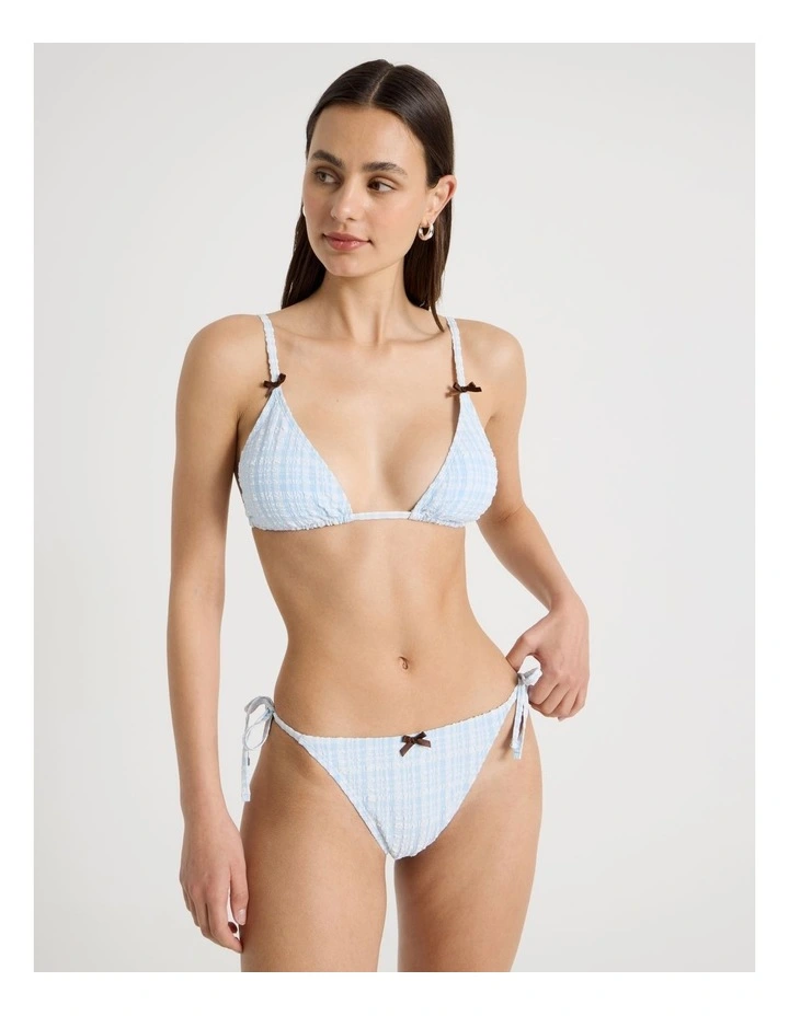 Ava Swim Shortie in Blue Check image 1