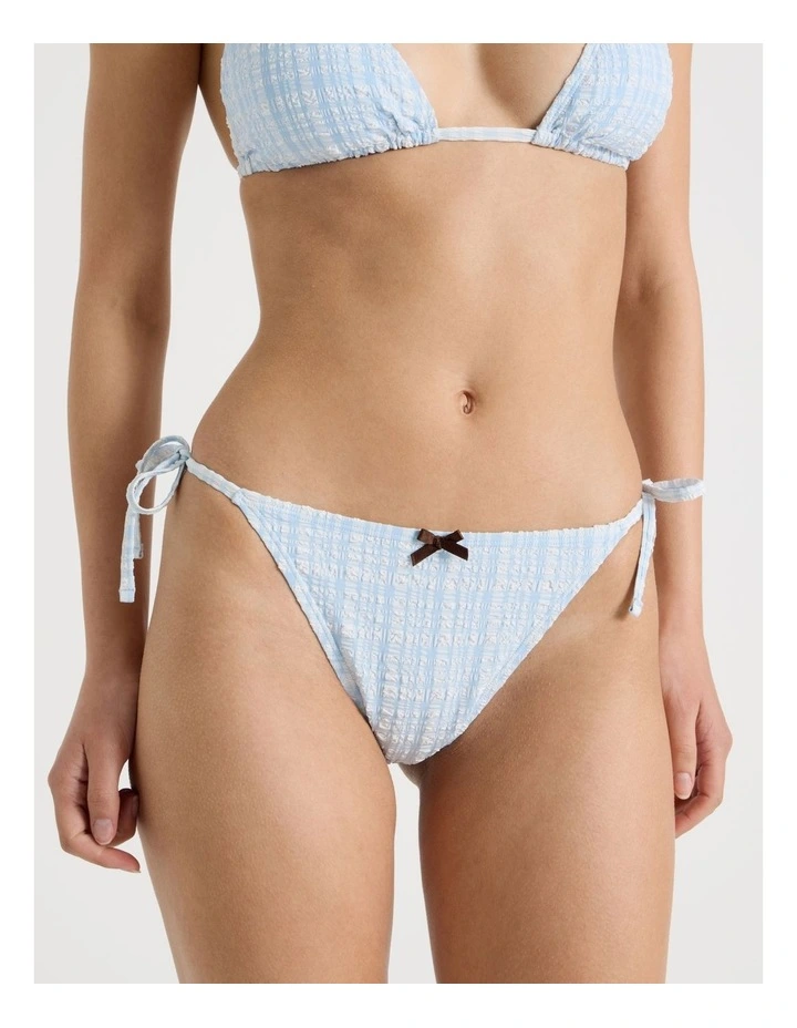 Ava Swim Shortie in Blue Check image 2