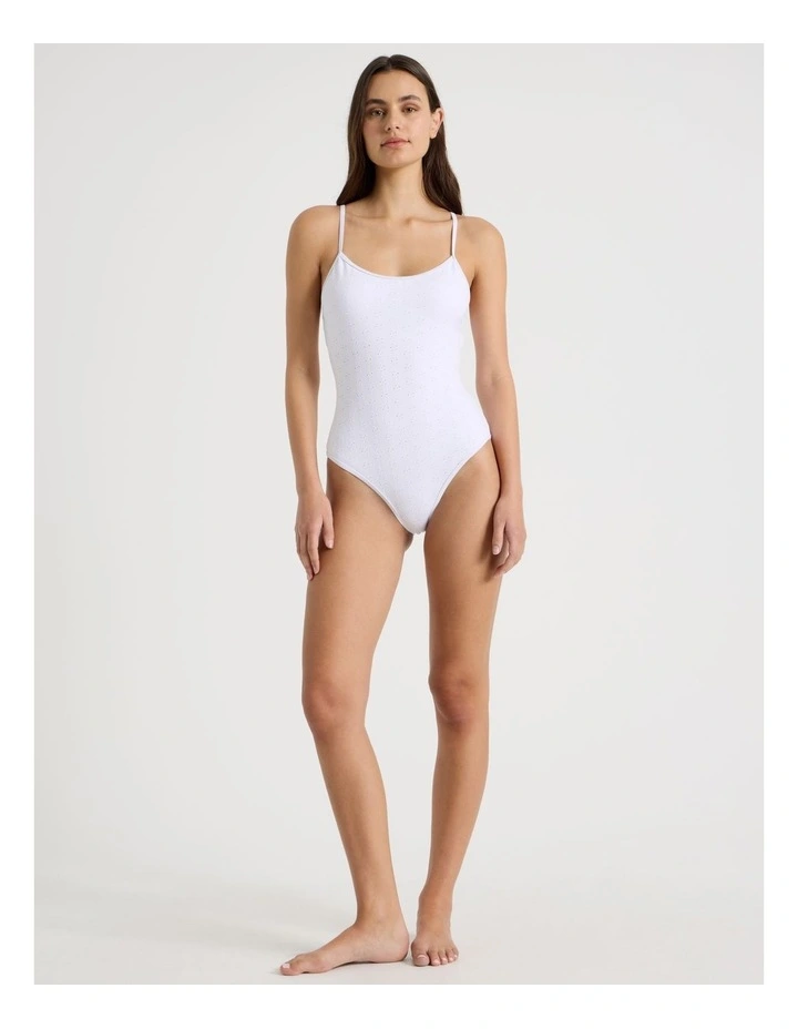 Camila Swimsuit in White Broderie image 2