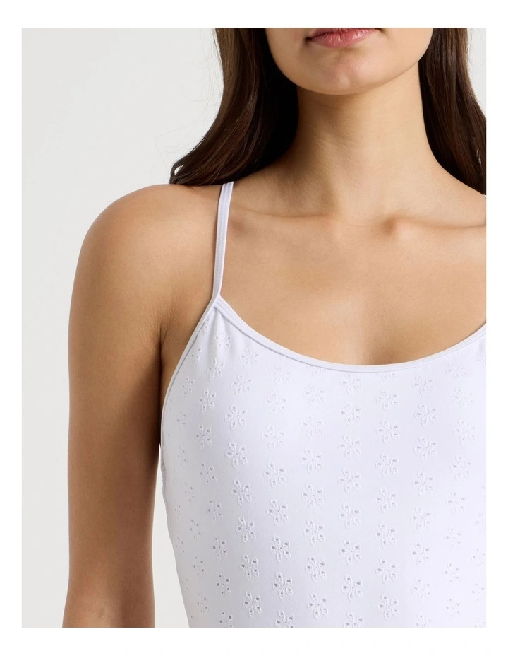 Camila Swimsuit in White Broderie image 3