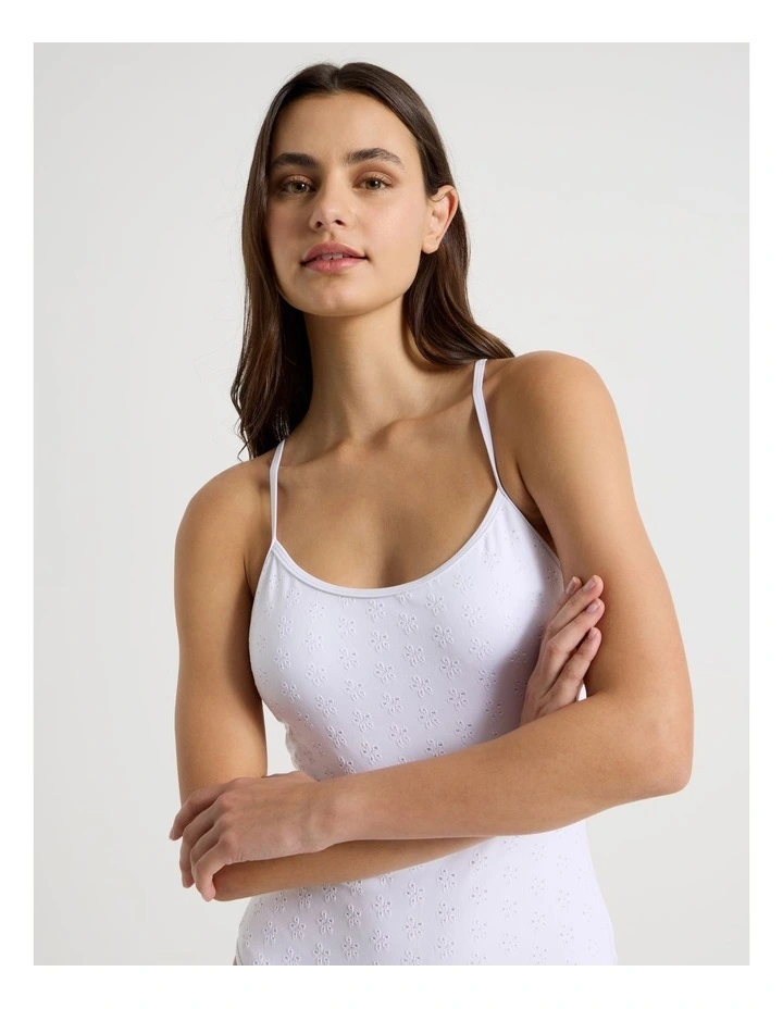 Camila Swimsuit in White Broderie image 4