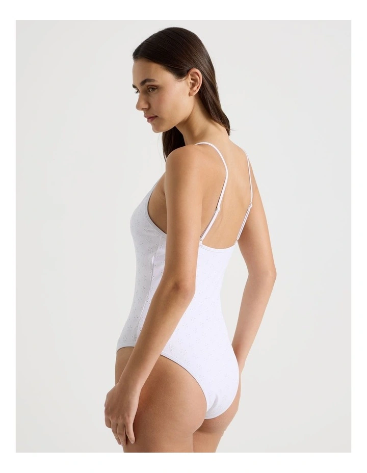 Camila Swimsuit in White Broderie image 5