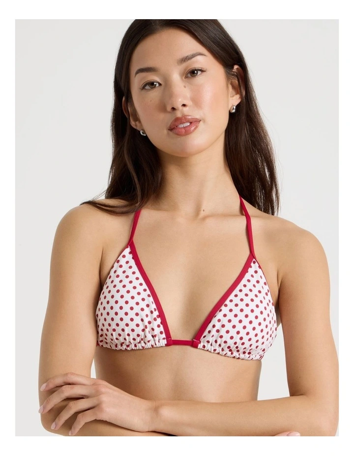 Kiara Contrast Swim Top in Chilli Red Spot image 2
