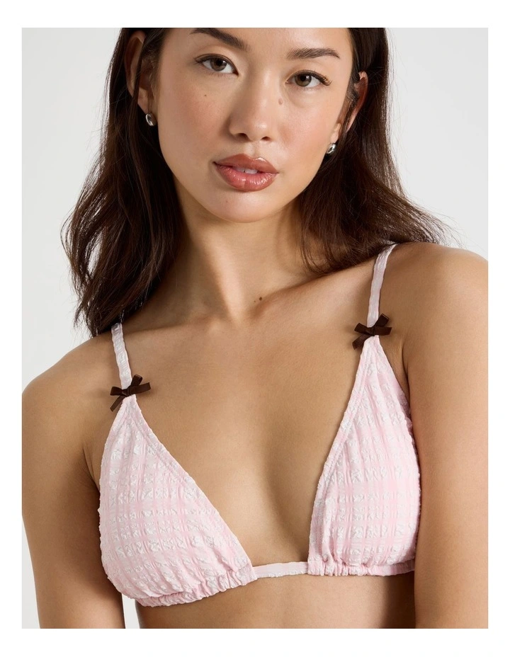 Milly Swim Top in Baby Pink Check image 1