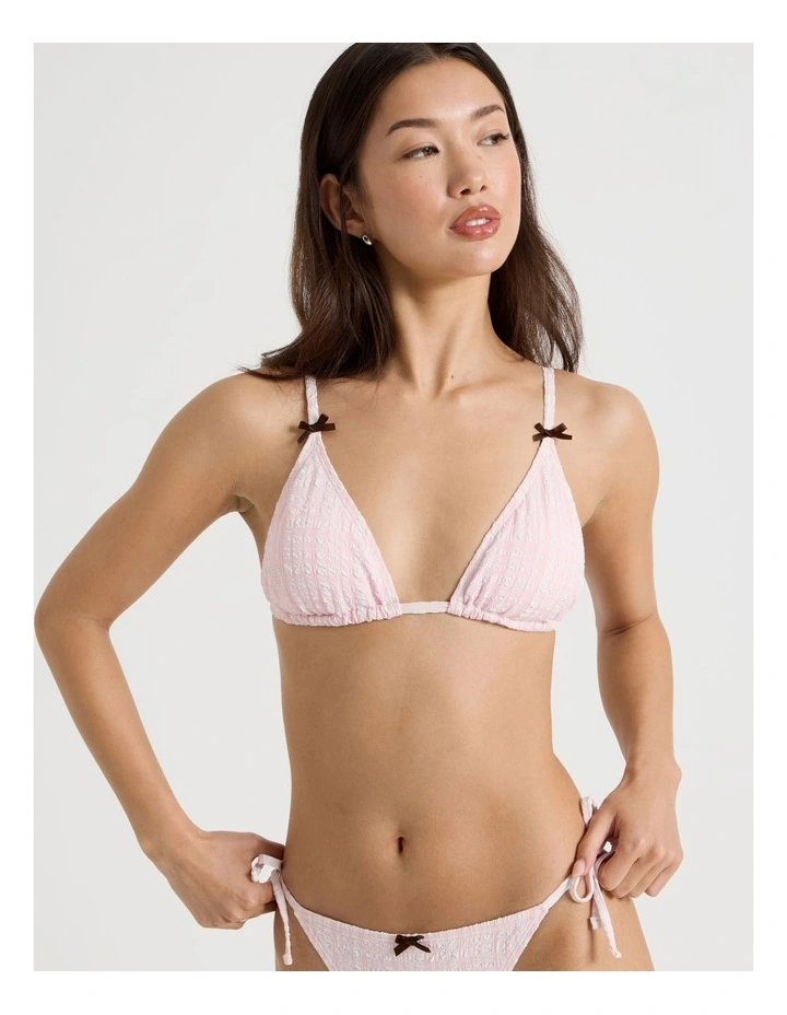 Milly Swim Top in Baby Pink Check image 2