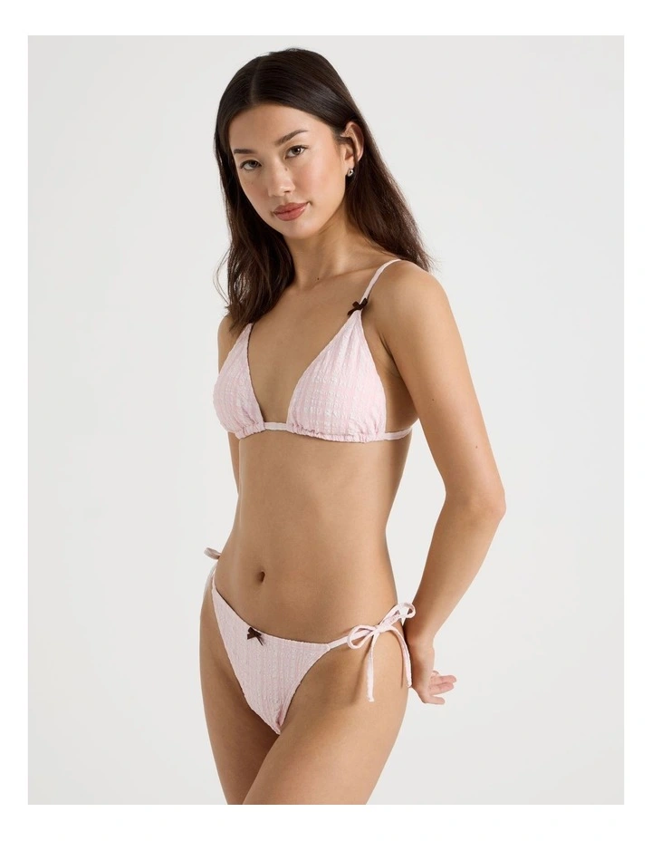 Milly Swim Top in Baby Pink Check image 3