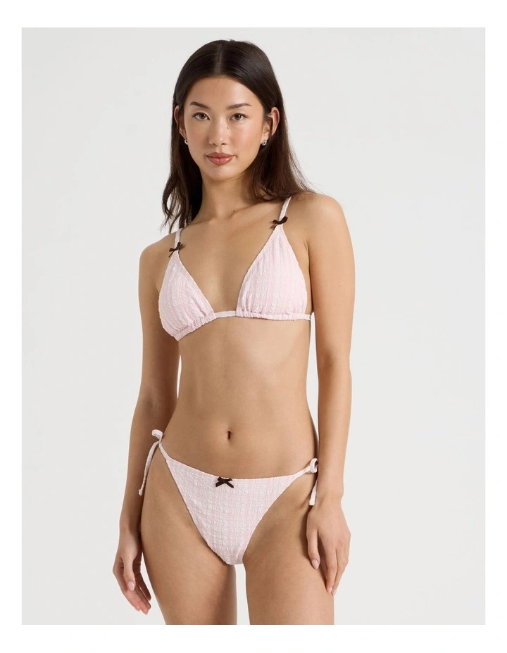 Milly Swim Top in Baby Pink Check image 5
