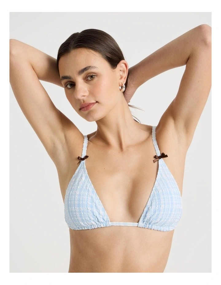 Milly Swim Top in Blue Check image 1
