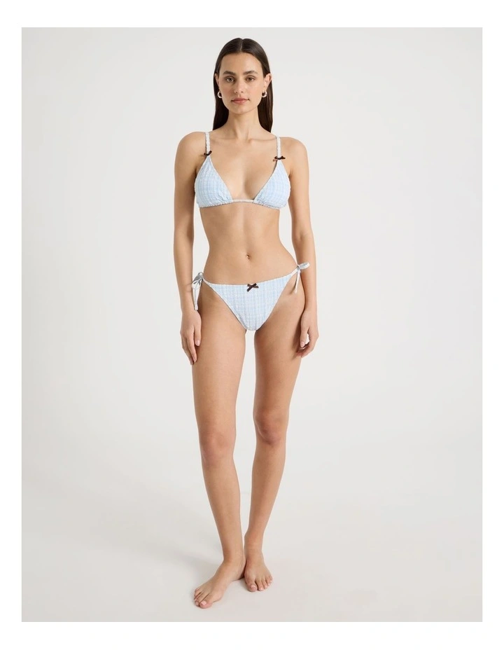 Milly Swim Top in Blue Check image 2