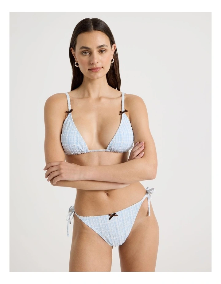 Milly Swim Top in Blue Check image 3