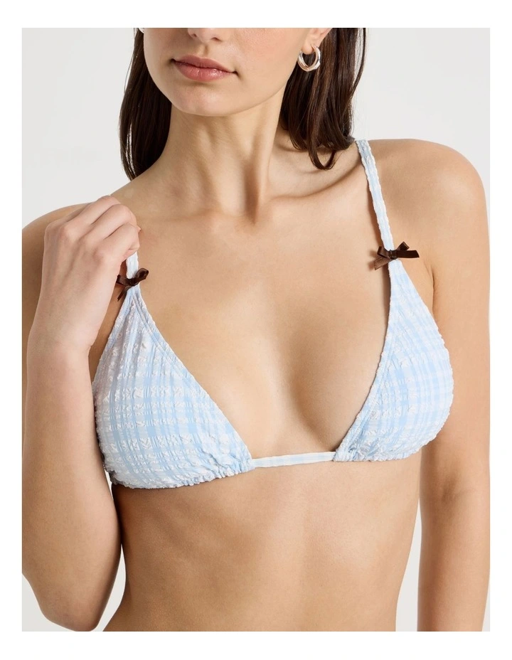 Milly Swim Top in Blue Check image 4