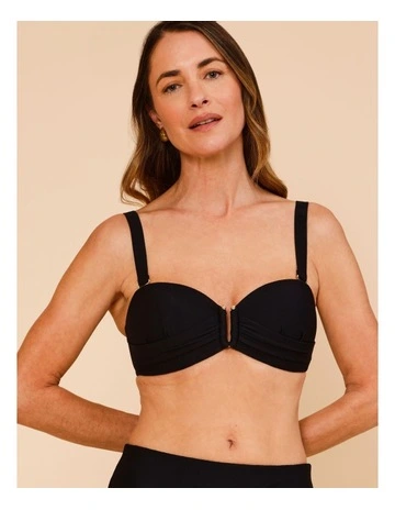 Whitney Textured Bikini Top in Black