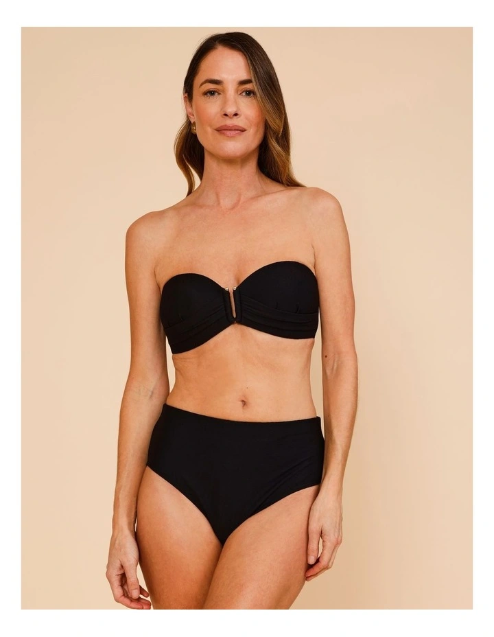 Whitney Textured Bikini Top in Black image 2