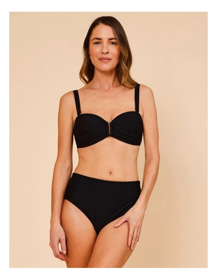 Whitney Textured Bikini Top in Black image 4