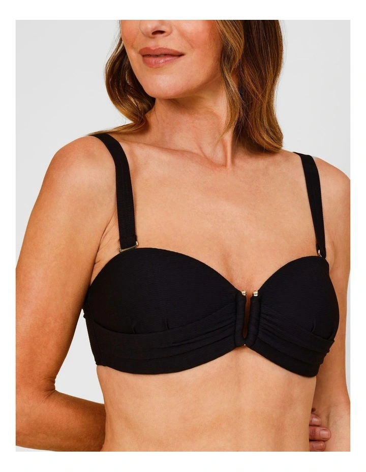 Whitney Textured Bikini Top in Black image 5