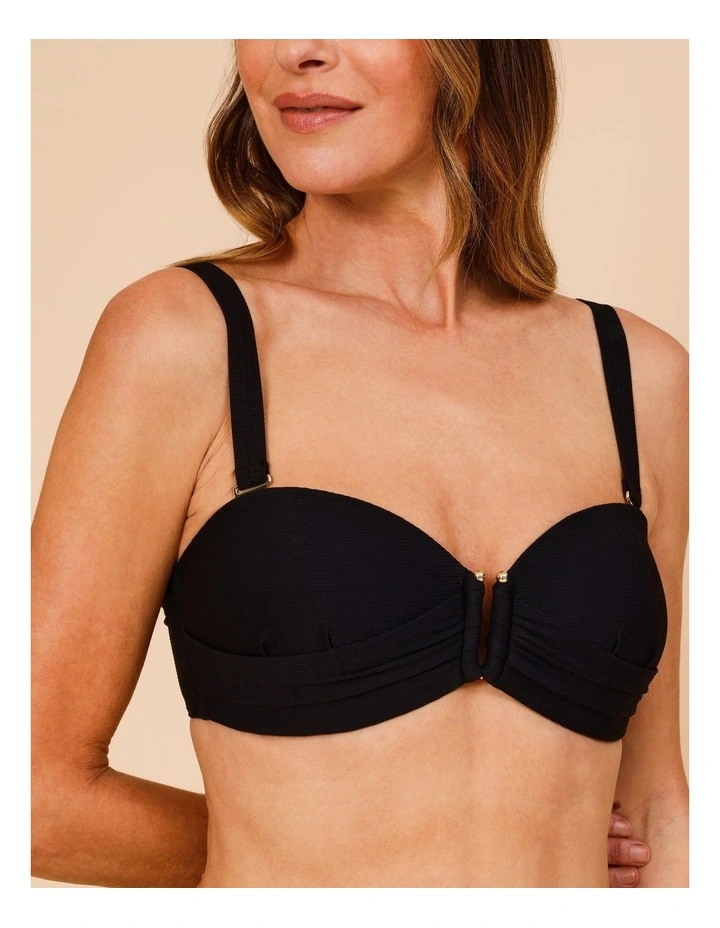 Whitney Textured Bikini Top in Black image 5
