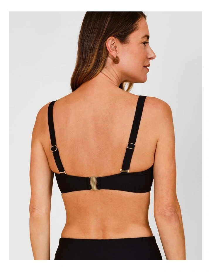 Whitney Textured Bikini Top in Black image 6