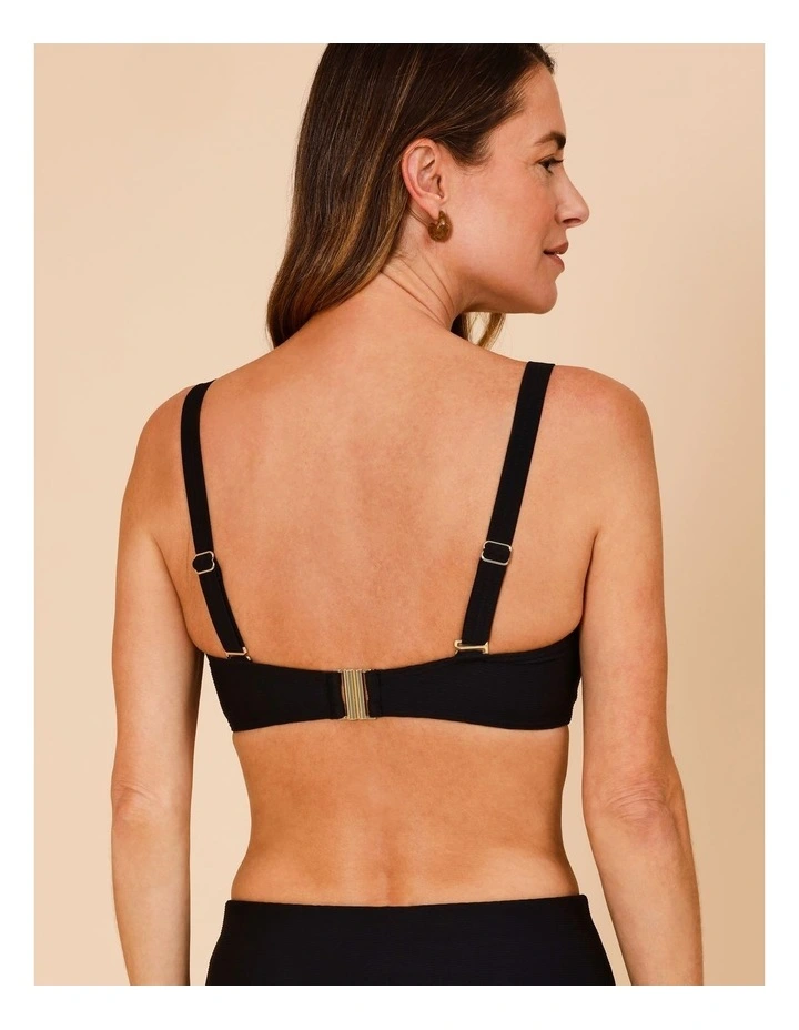 Whitney Textured Bikini Top in Black image 6