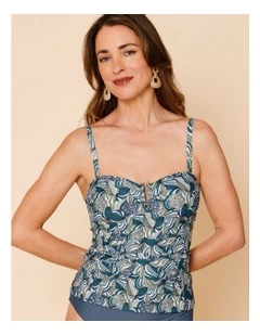 Oceanic Luisa Tankini in Teal Swirl Print