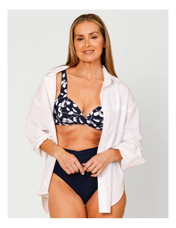 Riviera Alice Bikini Top in Navy Floral Print image 1