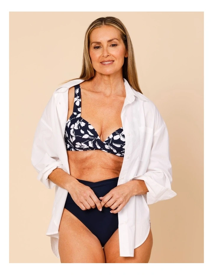Riviera Alice Bikini Top in Navy Floral Print image 1