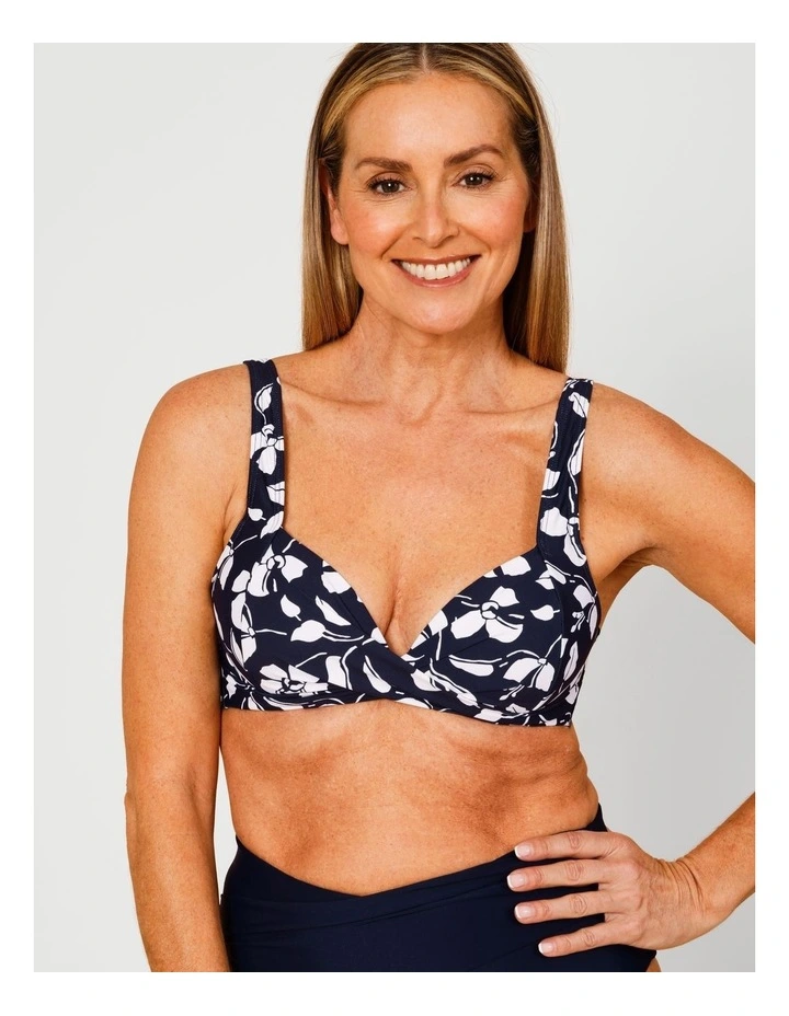Riviera Alice Bikini Top in Navy Floral Print image 3