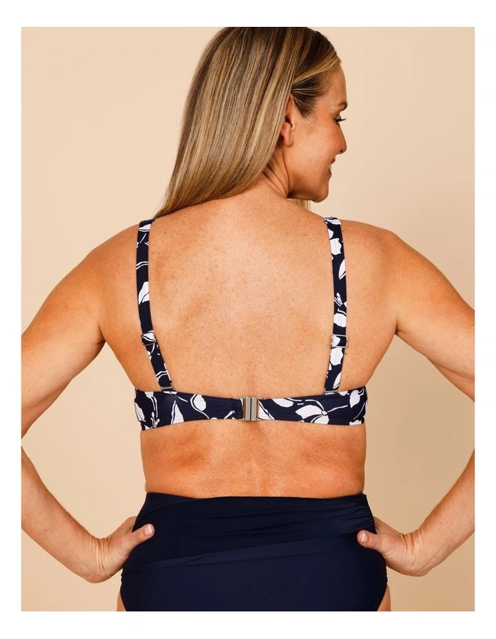 Riviera Alice Bikini Top in Navy Floral Print image 4