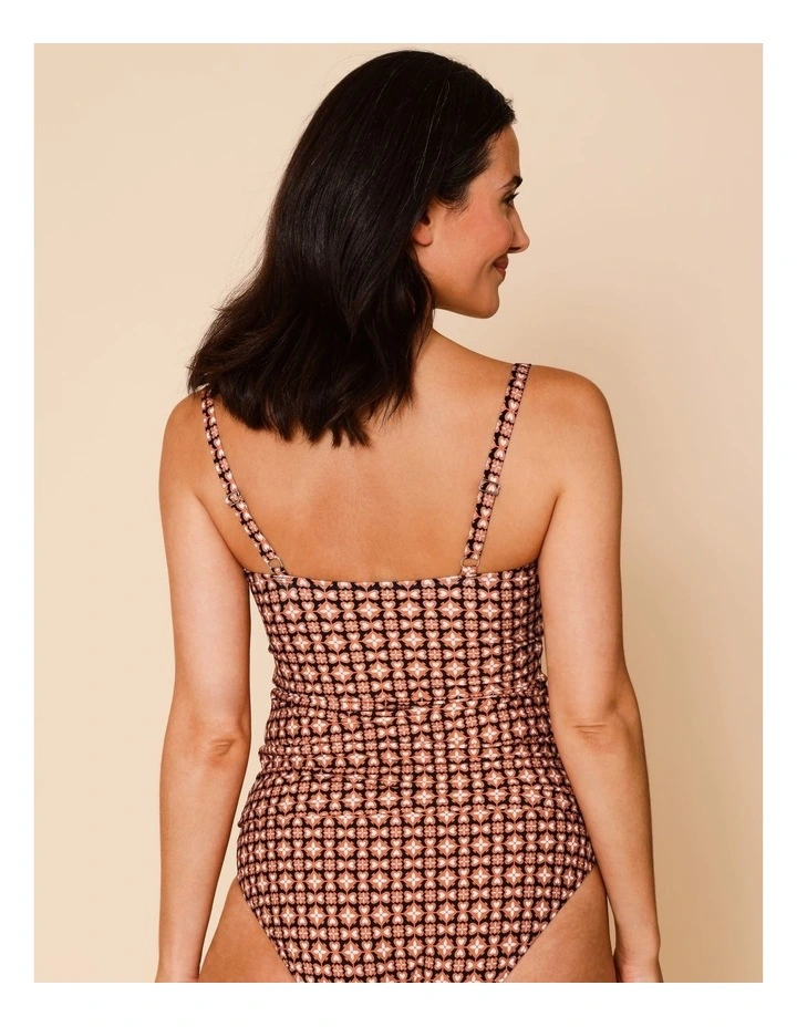 Dusk Laura Tankini in Dusty Red Tile Print image 5