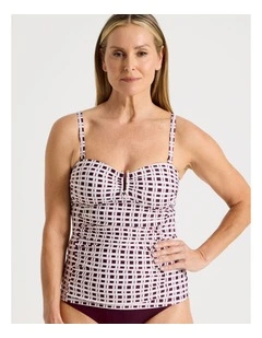 Luisa Tankini in Plum Geo Print