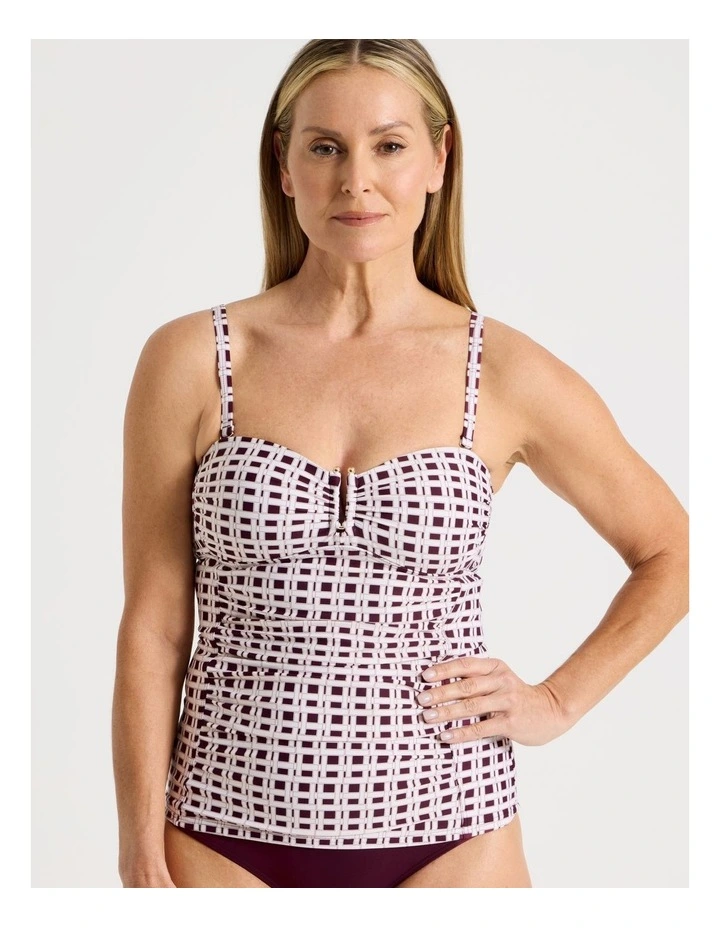 Luisa Tankini in Plum Geo Print image 1