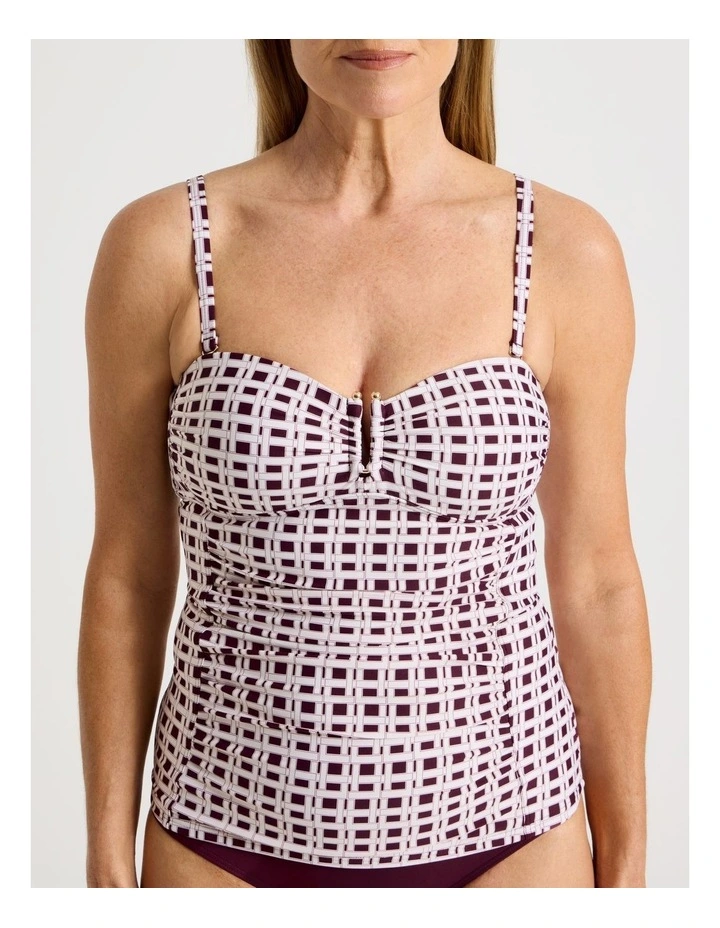 Luisa Tankini in Plum Geo Print image 4