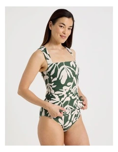 Jennifer Tankini in Olive Floral Print