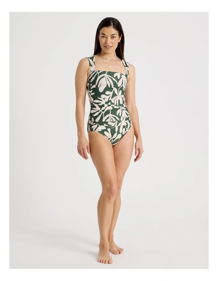 Jennifer Tankini in Olive Floral Print image 2