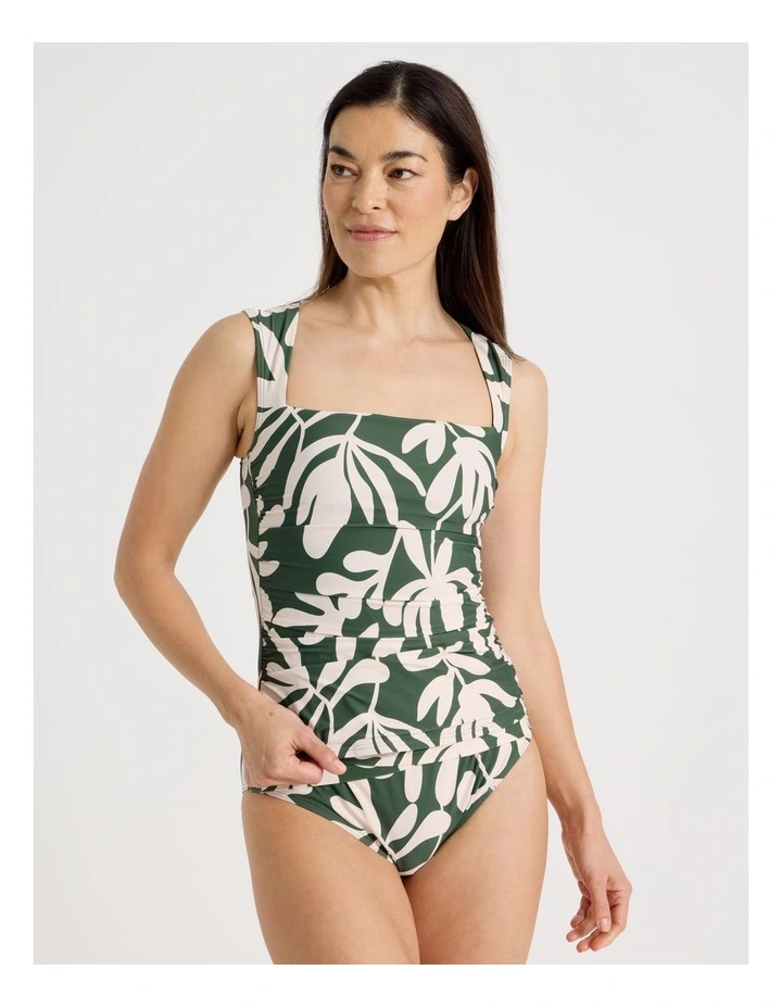 Jennifer Tankini in Olive Floral Print image 3