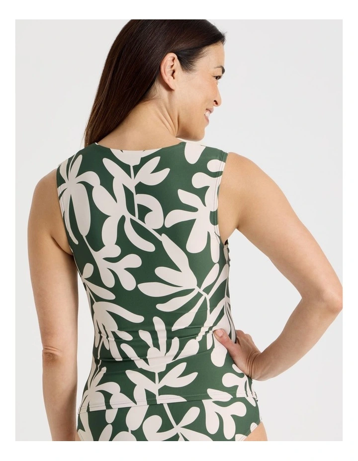 Jennifer Tankini in Olive Floral Print image 6