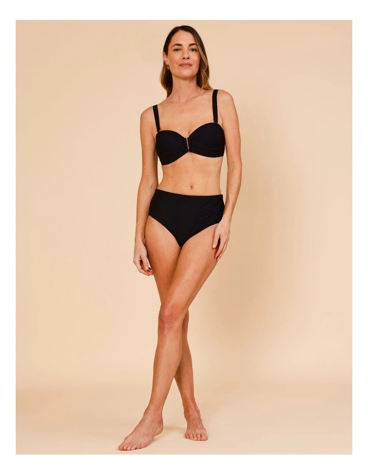 Kirsty Textured Full Bikini Bottom in Black image 1