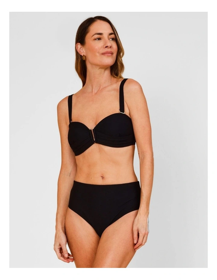 Kirsty Textured Full Bikini Bottom in Black image 3