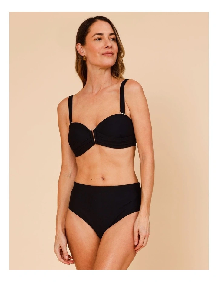 Kirsty Textured Full Bikini Bottom in Black image 3