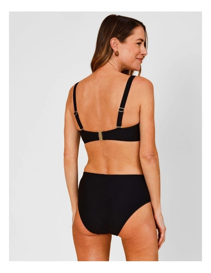 Kirsty Textured Full Bikini Bottom in Black image 4