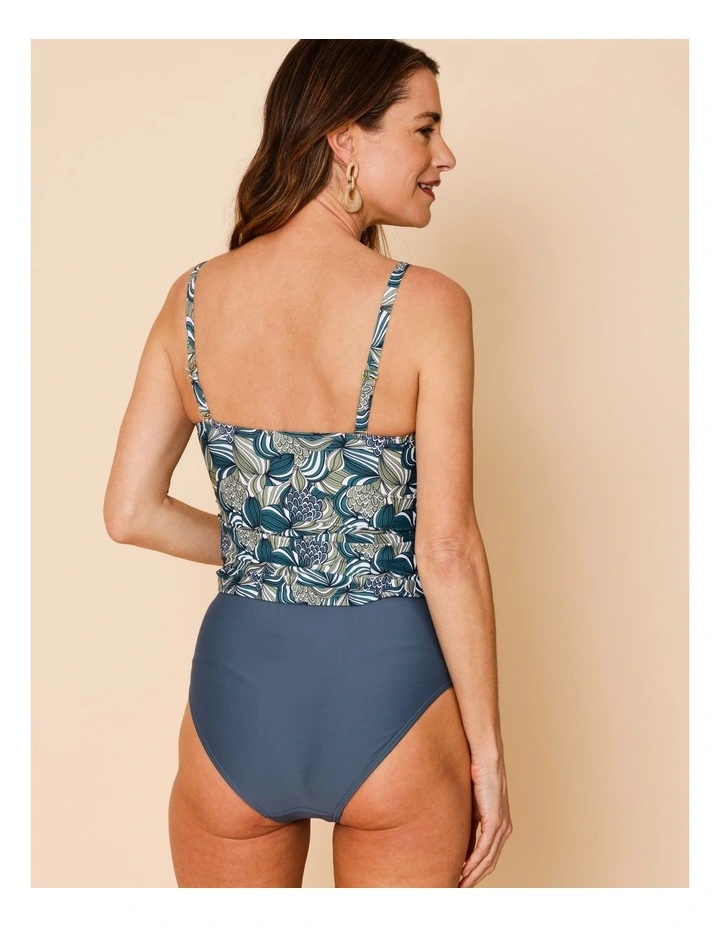 Oceanic Katie Ruched Cross Front Bikini Bottom in Steel Blue image 4