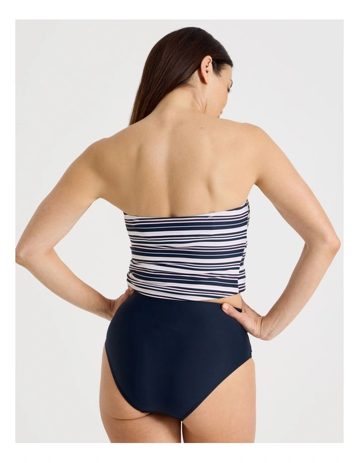 Katie Ruched Cross Front Bikini Bottom in Midnight image 5