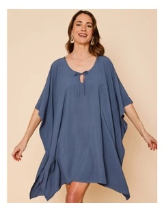 Oceanic Lorraine Kaftan in Steel Blue