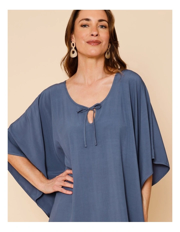 Oceanic Lorraine Kaftan in Steel Blue image 4