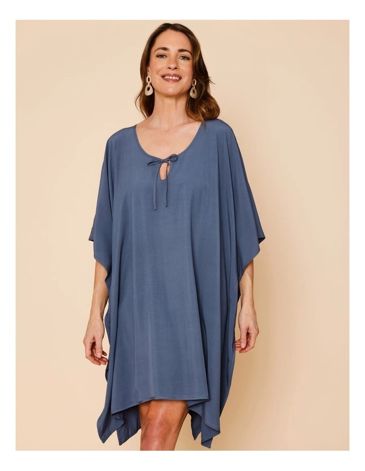 Oceanic Lorraine Kaftan in Steel Blue image 5