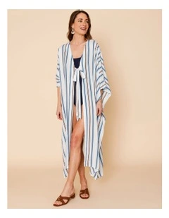 Seashore Lily Kaftan in Sea Stripe Print