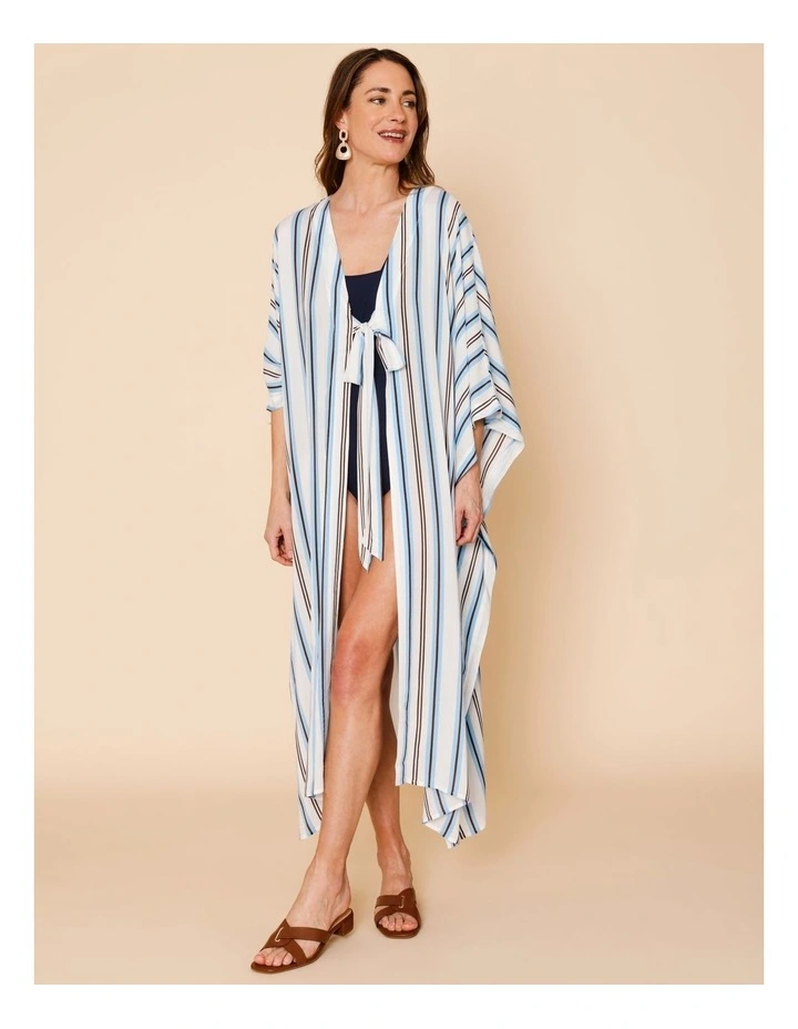 Seashore Lily Kaftan in Sea Stripe Print image 1